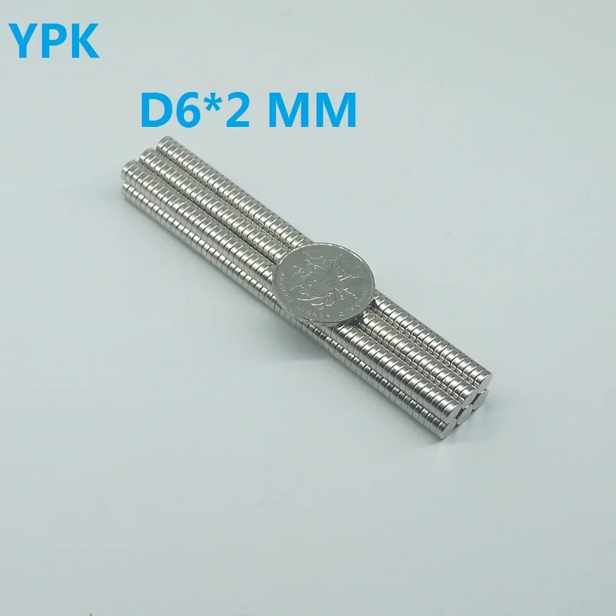 

50PCS 100PCS/LOT disc D6*2mm N35 magnet NdFeB magnets Dia 6mm x 2mm neodymium magnet 6*2 mm