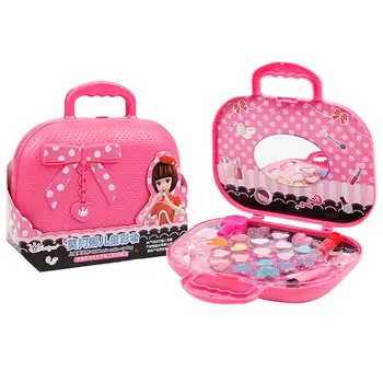 

Children's Simulation Cosmetics Tool Makeup Box Princess Set Safe Non-toxic Lip Balm Nail Polish Girl Toy