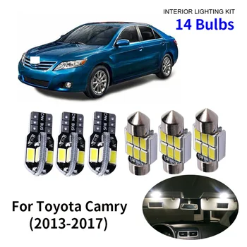 

14pcs Car Accessories White Interior LED Light Bulbs Package Kit For 2013-2017 Toyota Camry T10 31MM Map Dome Trunk Lamp