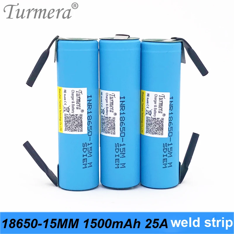 Аккумулятор 18650 15M inr18650-15MM 1500mah 25A для шуруповерта и Шурика для Turmera a15