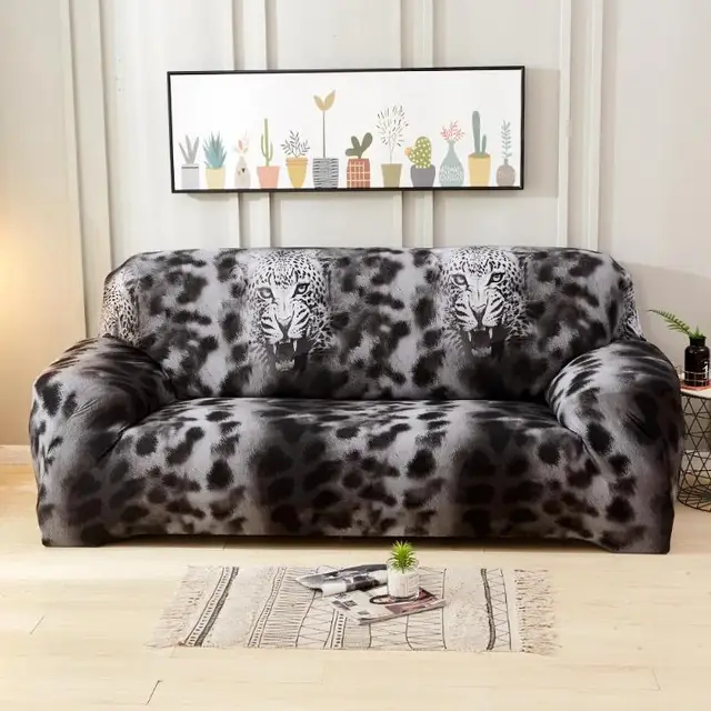 Us 11 95 23 Off Universal Elastic Leopard Animal Printed Sofa Cover Slip Resistant All Inclusive Slipcover Towel 1 2 3 4 Seater In