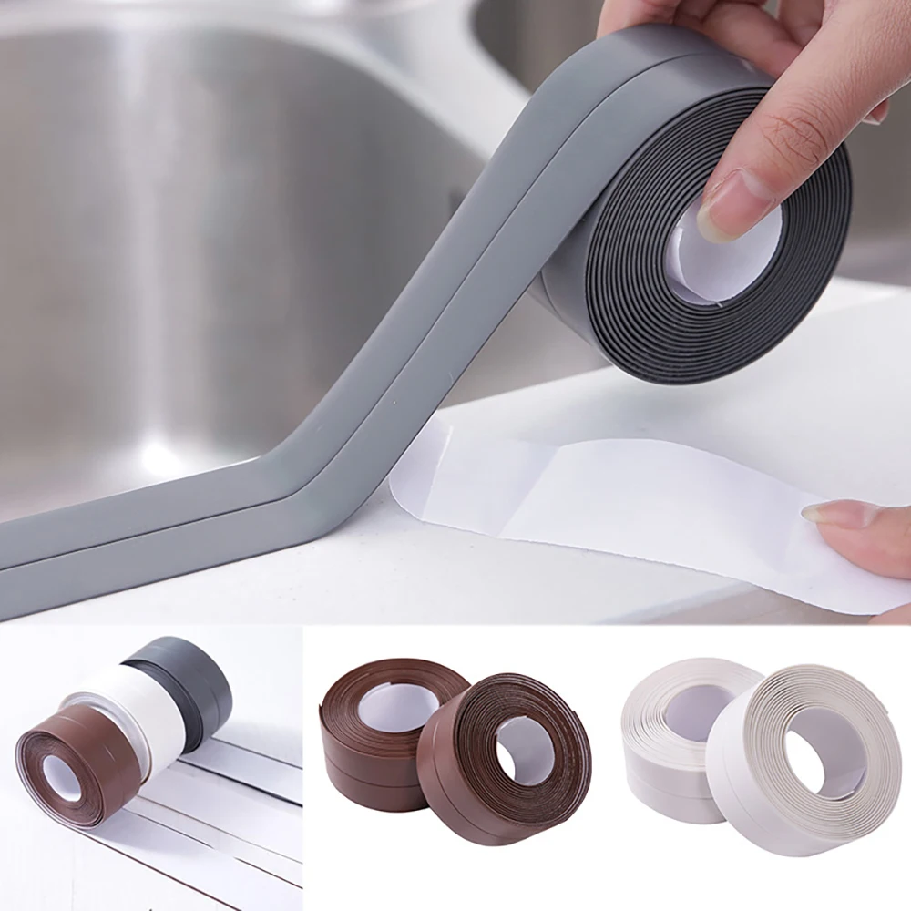 

Self Adhesive Kitchen Waterproof Mildew Proof Adhesive Tape Bathroom Toilet Wall Corner Line Sink Sealing Sticker