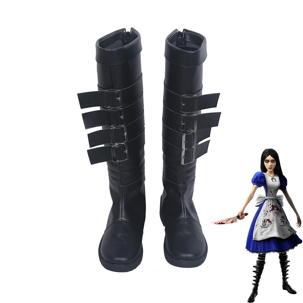 Alice Madness Returns Alice Black Cosplay Boots Women Shoes - Shoes -  AliExpress