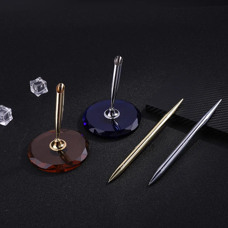 

Ballpoint Pen Calligraphy Gift Crystal Base Pen Writing Ink Set Gift Box Wedding Decoration New Gold Silver Dawegama 1Set