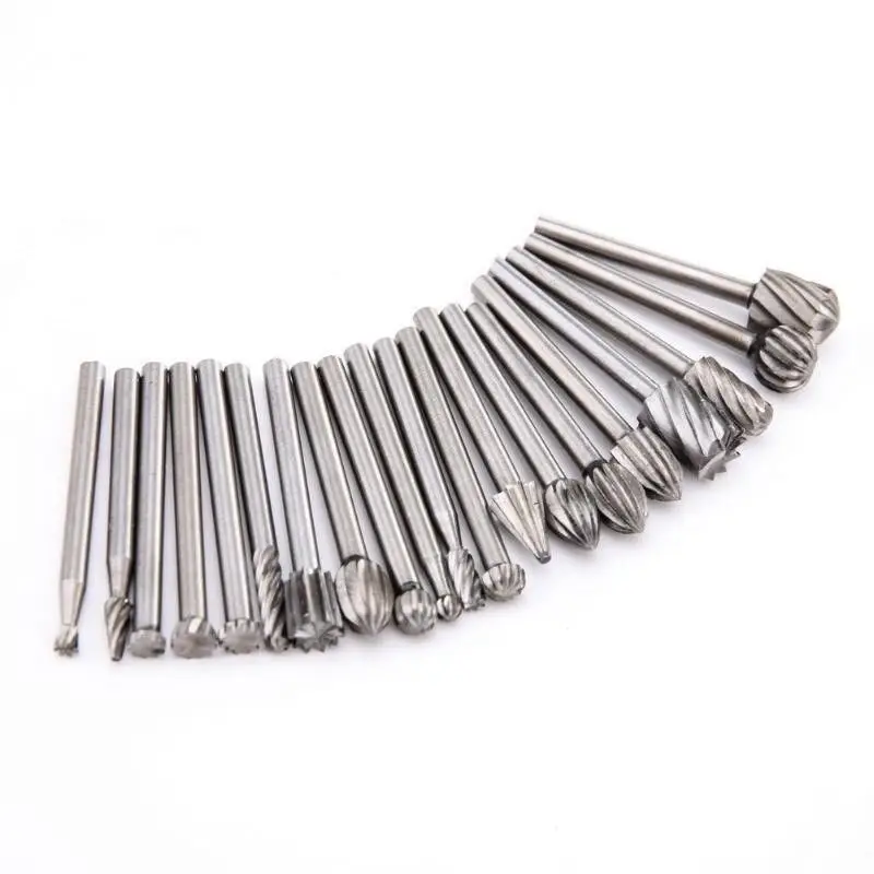 

Rotary Burr Set - GOXAWEE 20Pcs HSS Routing Router Bits Milling Cutter Wood.
