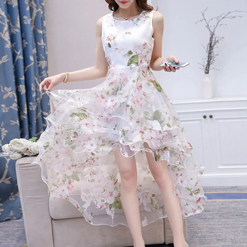 

Lace Dress Summer Ladies Sleeveless Wedding Elegant Organza New Fashion Hot Sale