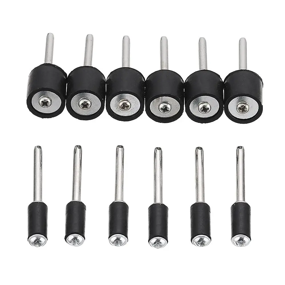 

12pcs 1/8 Inch Shank Sanding Drum 12.7mm 6.3mm Rubber Mandrel Mini Drill Dremel Rotary Tool Accessories