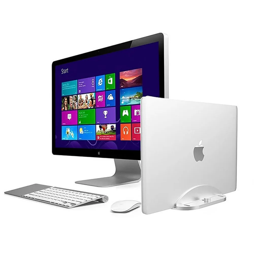 Vertical Laptop Stand Aluminum Alloy Width Adjustable Notebook Holder For Macbook Air Pro