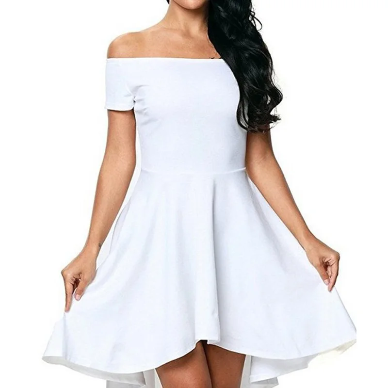 

Womens Summer Casual Off-Shoulder Party Cocktail Swing Short Dress Stylish Soft