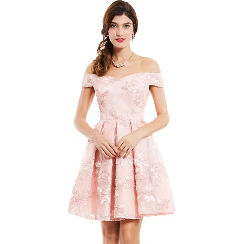 

Dressv lace homecoming dress black off the shoulder short sleeves knee length a line gown appliques cocktail homecoming dresses