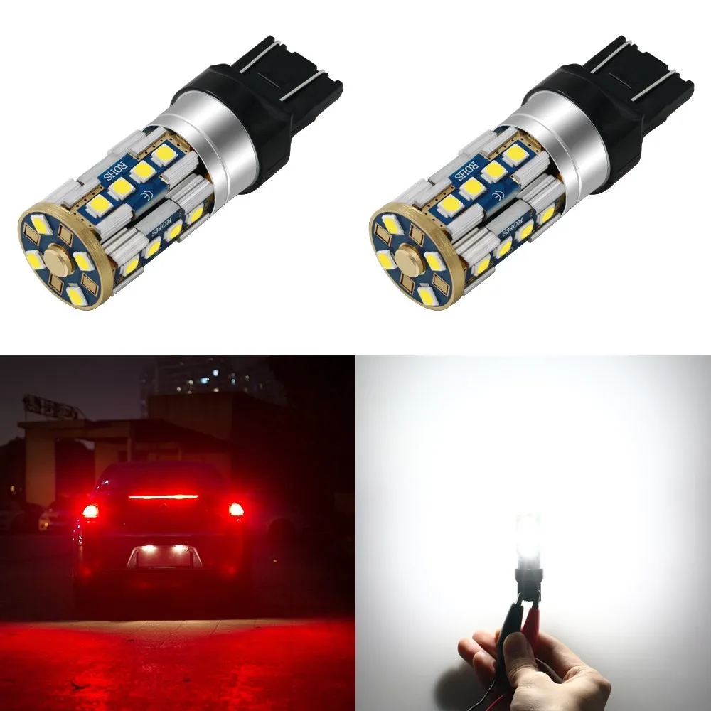 

1 Piece P21W Led 1156 1400LM P21/5w 7443 W21W Car LED Bulb T20 W21/5W 7440 Bay15d Auto DRL SMD White Amber Stop Reverse Light