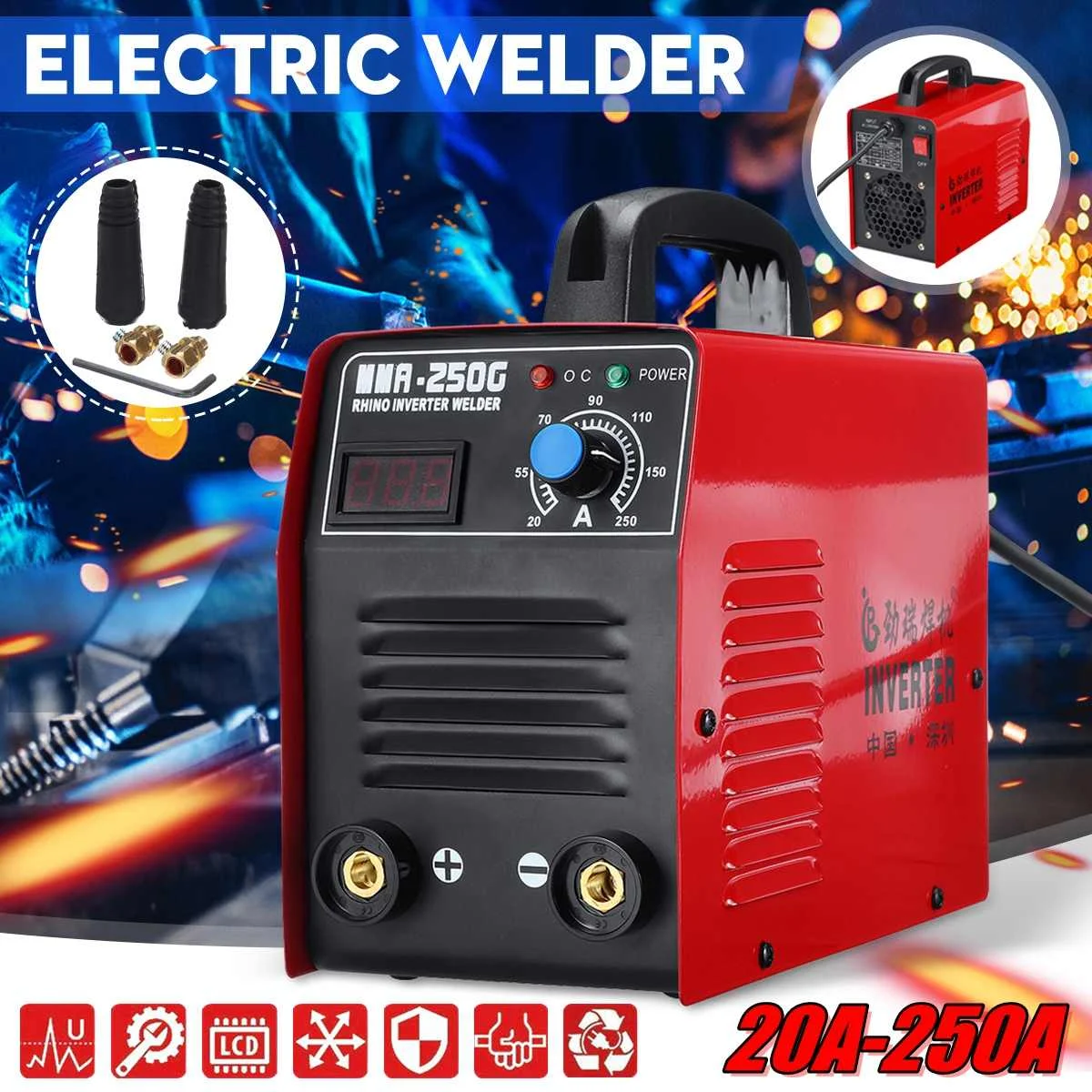 

MMA-250G 220V 20-250A Electric IGBT Inverter ARC Stick Soldering Welding Machine