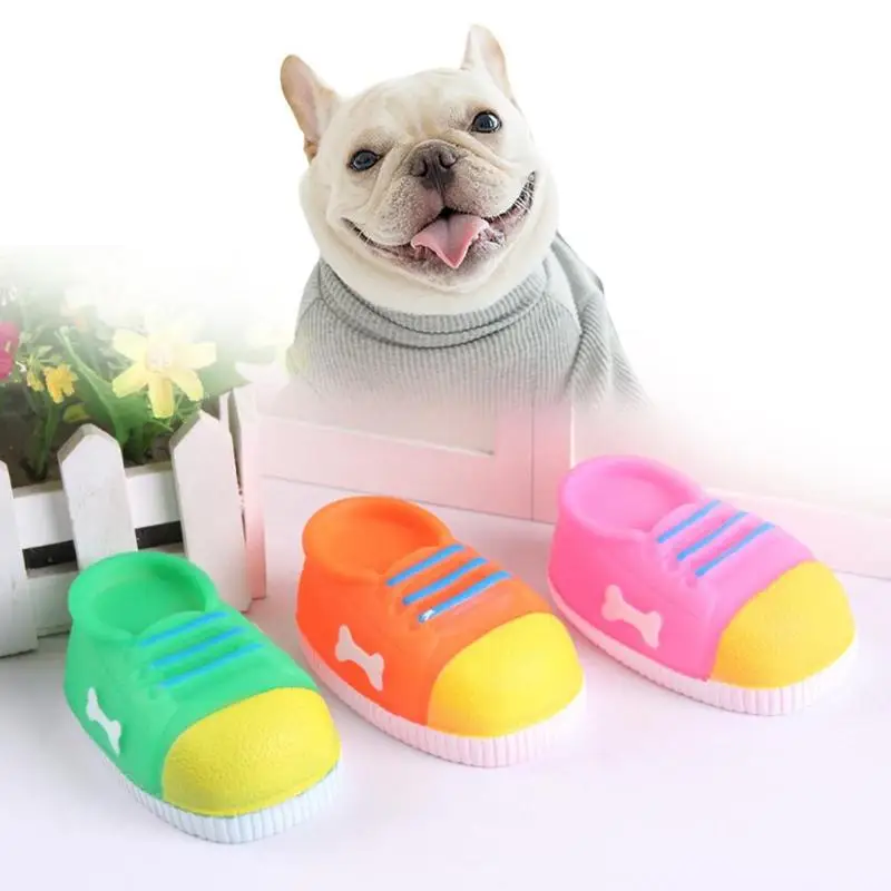 Pet Toys Shoes Shaped Squeaky Toys Pet Dog Squeak Vinyl Toys Sound Chew