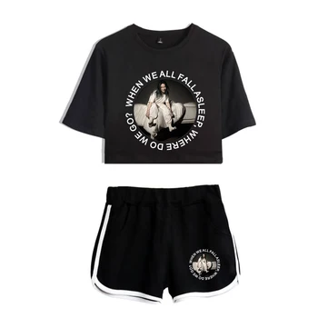 

Billie Eilish Summer K-pops Sets Women Two Piece Set Shorts and T-shirts Clothes 2019 New Hot Sale K-pops Sets Fashion Xxl
