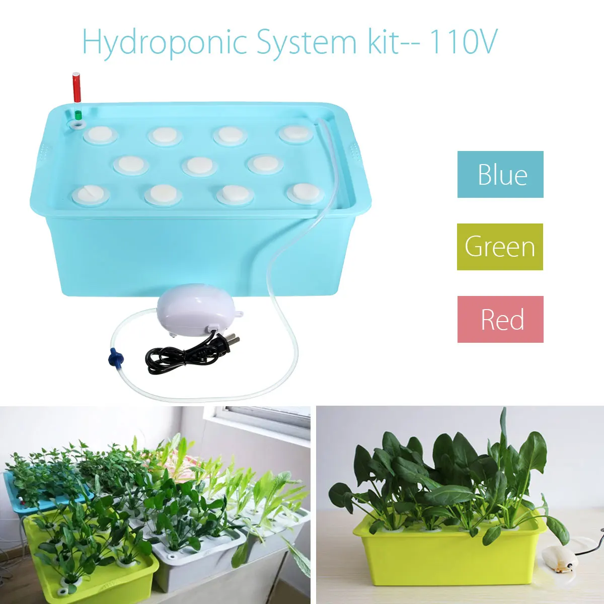 NEW 1 Sets 11 Holes Plant Site Hydroponic System Grow Kit Garden Soilless Cultivation Plant Seedling Grow Planters Nursery Pots