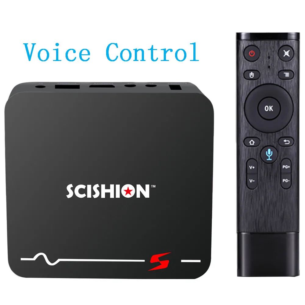SCISHION модель S ТВ Ящик Голосовой удаленного RK3229 Android 8 1 Smart Box 2 Гб Оперативная память