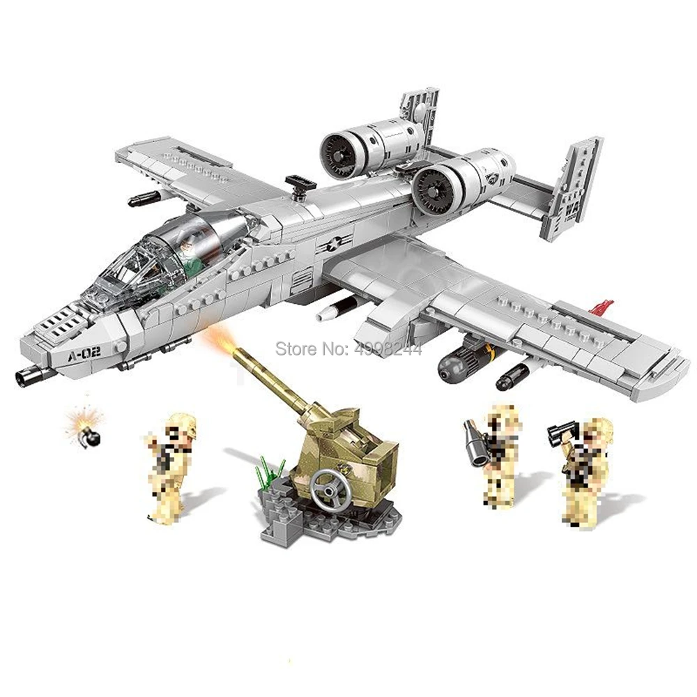 

xb06022 961pcs military the a10 fighter set plane building blocks Bricks Toy