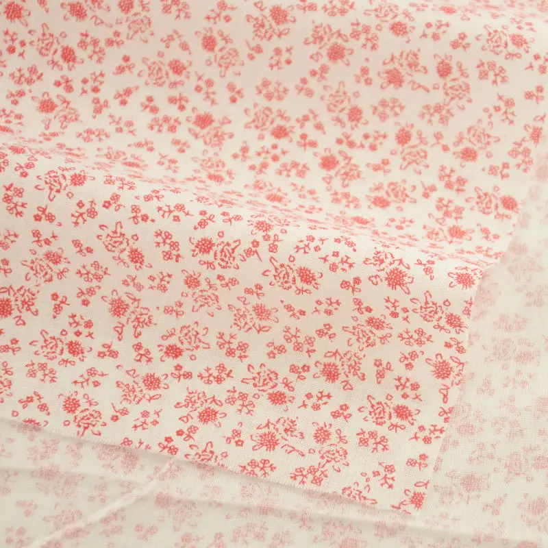 

Cotton Fabric New Little Red Flowers Style Textile Cloth Fat Quarter Crafts Dolls Telas Tissue Art Work Sewing Patchwork Curtain