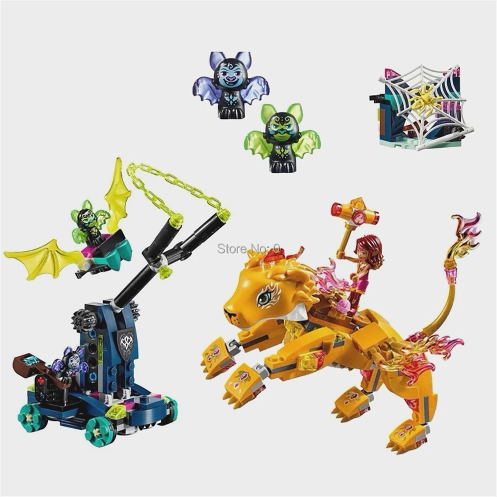 

403pcs girl elves azari fire lion capture 3 figures building block 41192 Bricks Toy