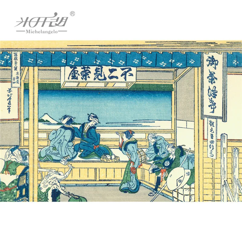 

Michelangelo Wooden Jigsaw Puzzles Japanese Ukiyoe 36 Views of Mount Fuji Yoshida Tokaido Hokusai Educational Toy Painting Decor