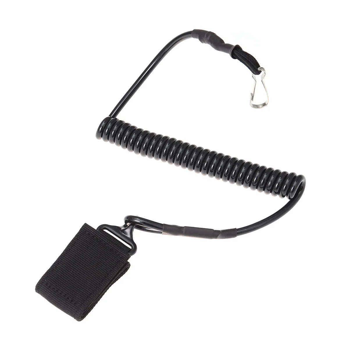

Outdoor Chain Spring Rope Chain Loss Prevention Curl Cord key Chain (Black)