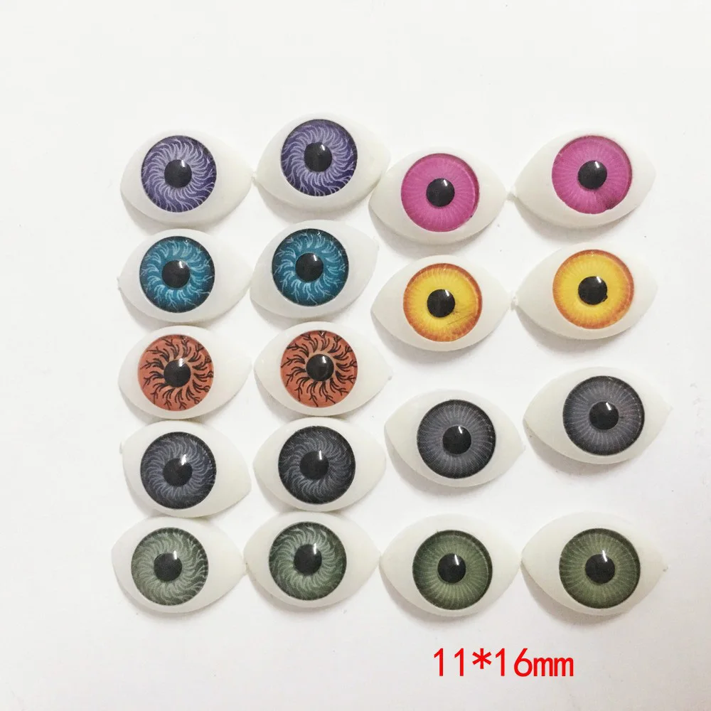 Honselia 10 Pairs Glass Eyes For Doll Making, 16mm Animal Eye Cabochons