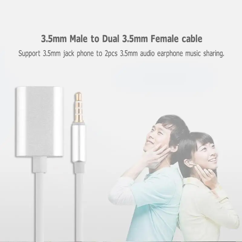 3.5mm TRRS Male to Dual 3.5mm Female Stereo Audio Earphone Splitter Adapter Cable cord wire line Inearphone trrs adapter
