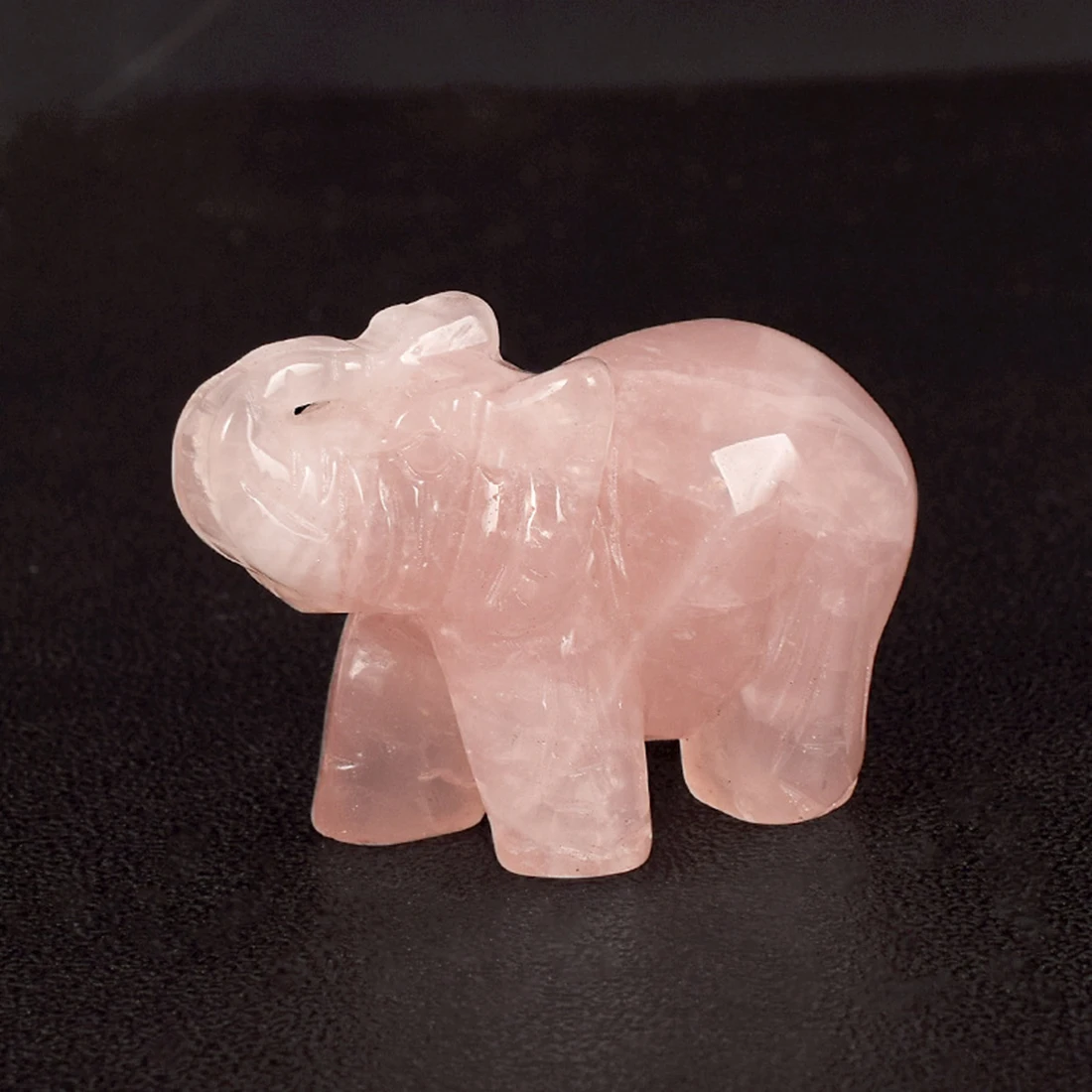 

2.0 Inches Modern Elephant Sculpture Hand Carved Bowlder Elephant Animal Elephants Ornaments Home Decoration - Pink