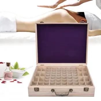 

68 Slot Wooden Oil Bottle Box Aromatherapy Essential Organizer Wood Storage Case Home Storage Holder Helper