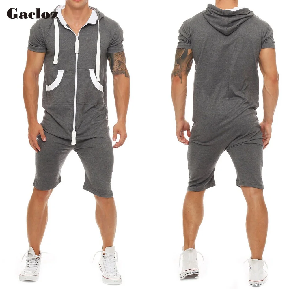 Gacloz мужские короткие комбинезоны для сна взрослых цельные пижамы mono hombre с