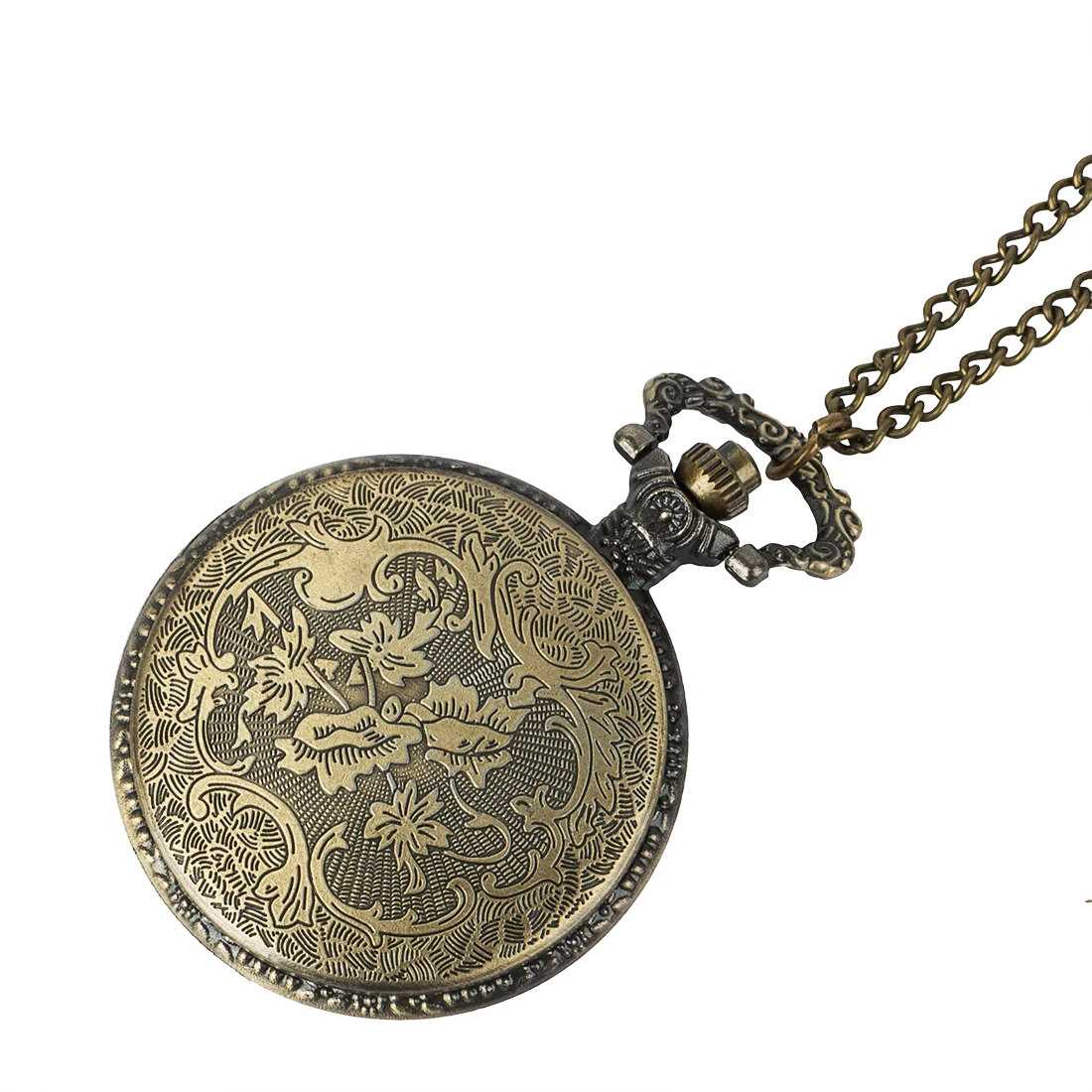 Steampunk Vintage Antique Retro Bronze Train Front Locomotive Engine Railway Quartz Pocket Watch Chain Men Women 5