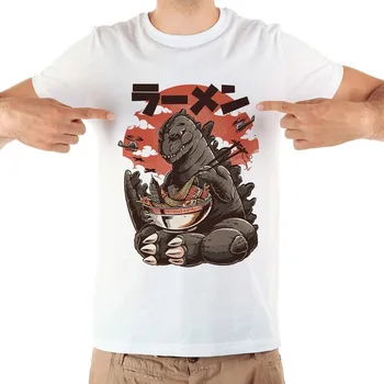 

kaiju lizard funny manga tshirt men 2019 summer new short sleeve casual cool Japan anime t shirt homme