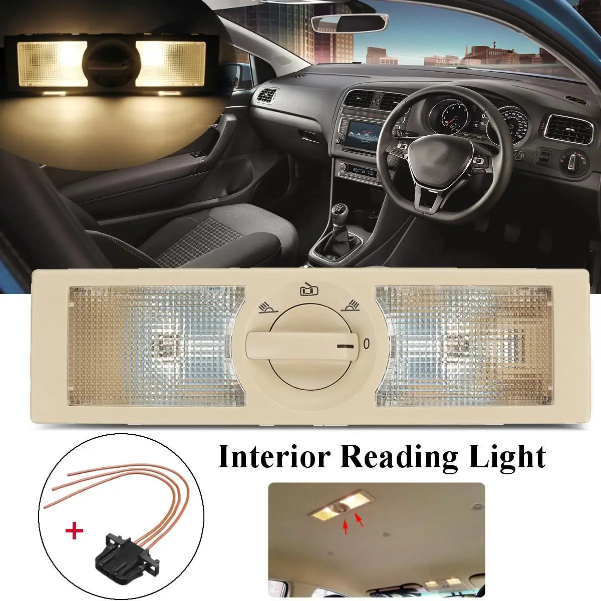 6Q0947291A Car Rear Interior Dome Light Reading Lamp Lights For VW for