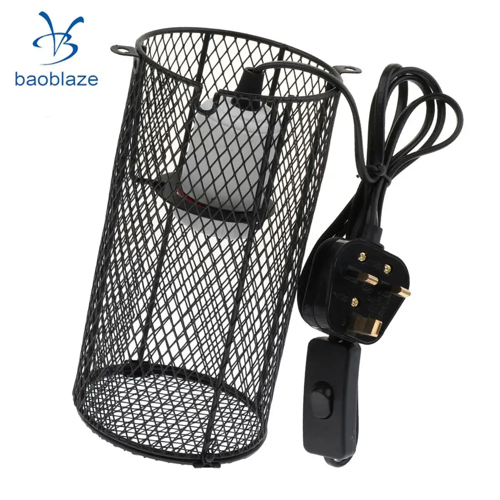 

Reptile Cage Anti-scald Heating Lamp Shade Light Holder Bulb E27 UK Plug