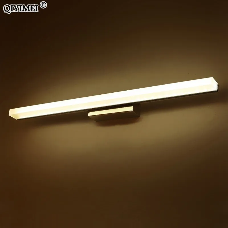 Tanie Lampa led nad lustro ze stali nierdzewnej AC85 265V nowoczesna lampa ścienna oświetlenie łazienkowe 40cm 60cm 80cm 100cm 120cm kinkiety ścienne aplikacje