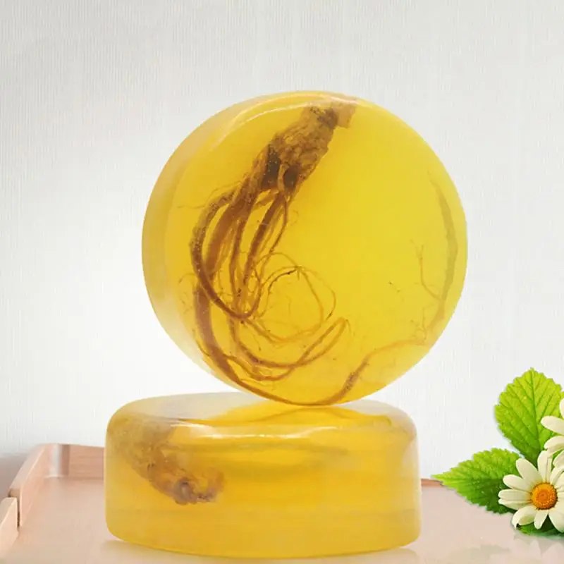 Ginseng Handmade Soap Chinese Herb Honey Kojic Acid Soap Whitening Shrink Pores Body Face Skin Care 3