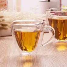 240 мл кофейные чашки в форме сердца с двойными стенками, стеклянная чайная чашка, многослойная кофейная кружка, прозрачная для питья, креативный подарок, посуда для напитков, молока