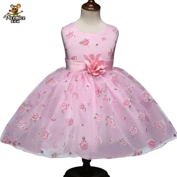 

Christmas Dress For Girls Party Princess Dress Formal Pearl Petals Kids Vestidos Children Party Dress Girl's Clothes