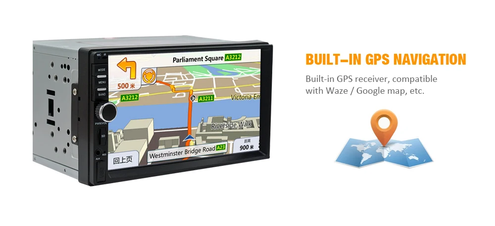 Perfect Zeepin 2din Android Car Radio Stereo 7"1024*600 Universal Car Player GPS Navigation Wifi Bluetooth Am FM Radio Audio Player 4
