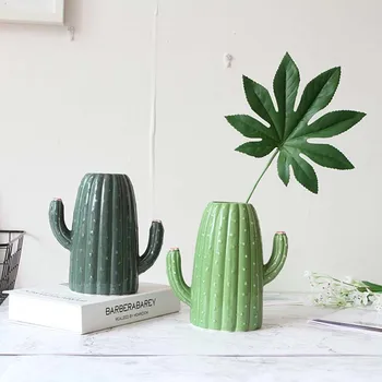 

Nordic Style Cactus Vase Ceramic Crafts Flower Pot Living Room Flowers Decoration Vase Home Decoration Accessories Modern Gift