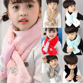 

Children Warm Plush Kawaii Cartoon Bear Scarf Girl Boy Scarf Shawl Winter Warm Fashion Neckerchief Neck