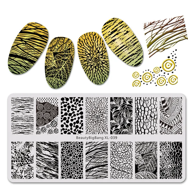 

BeautyBigBang 6*12cm Stencil Stamping For Nails Retro Flower Leaf Theme Stainless Steel Nail Art Nail Stamping Plates BBB
