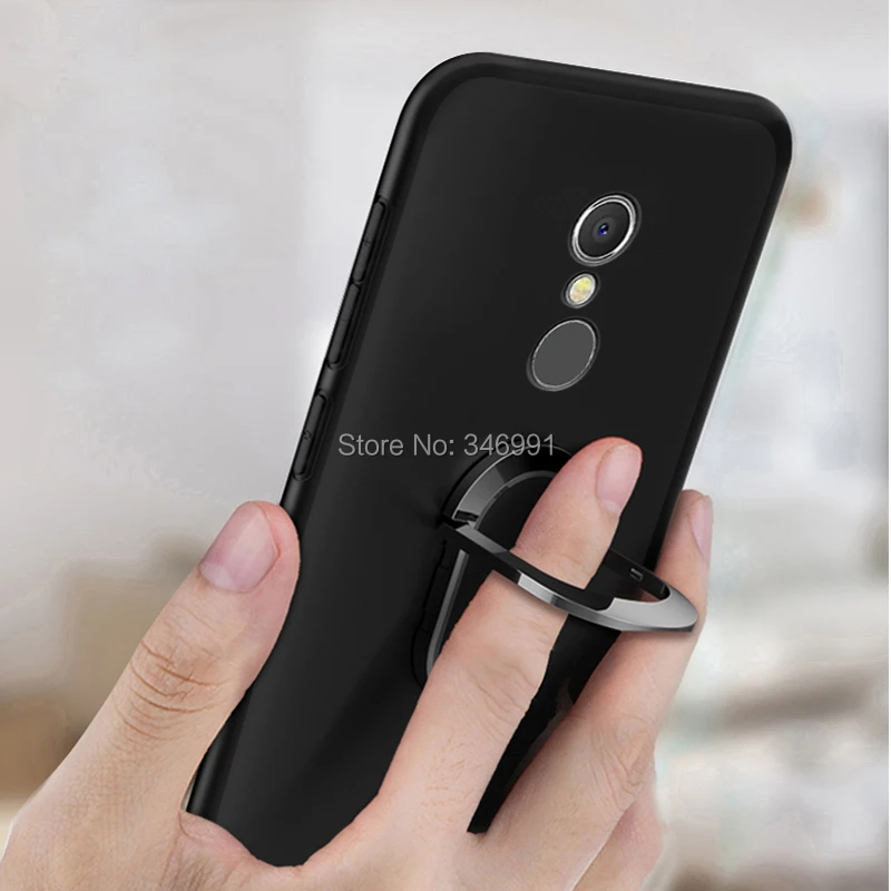 غطاء ل ZTE محوار 7 A2017G A2017 حالة الفاخرة 5.5 بوصة لينة أسود سيليكون المغناطيسي سيارة حامل حلقة كوكه ل ZTE محوار 7 حالات