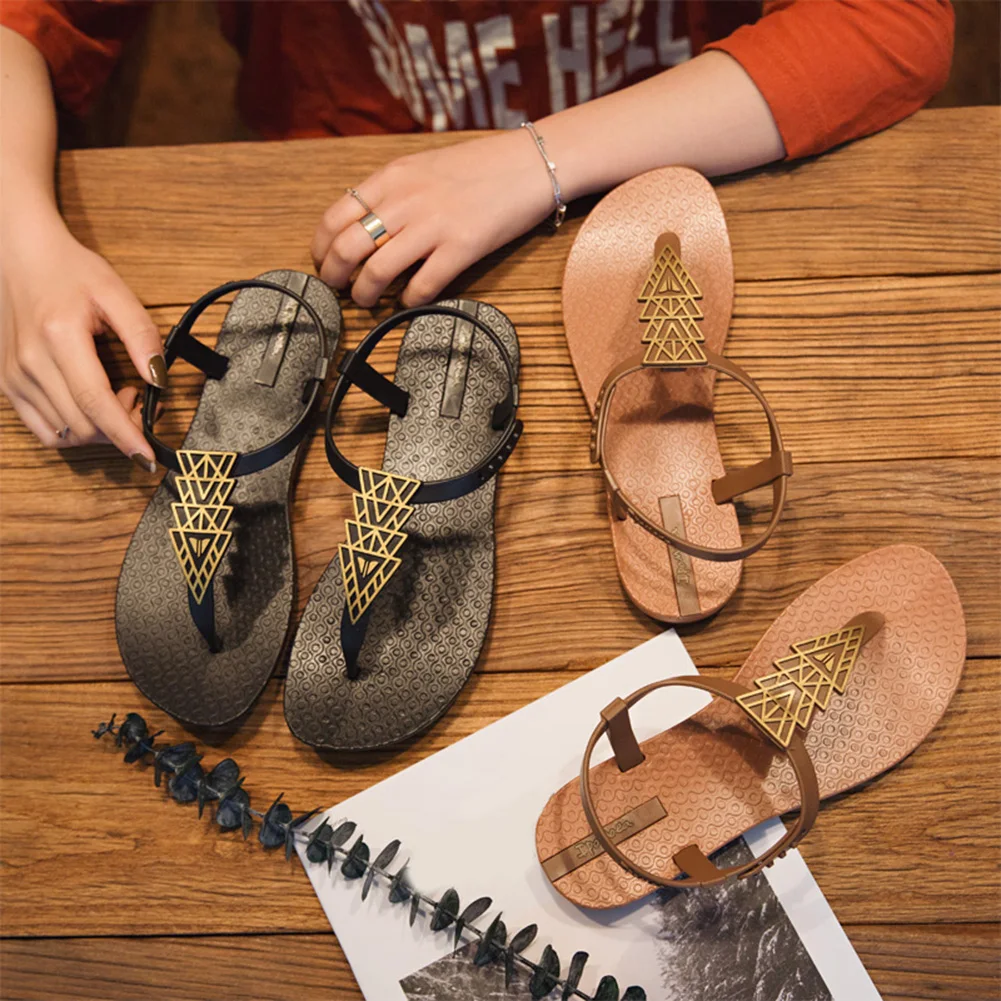 

Harajuku Beach Sandals Buckle Strap Women Summer Sandals Flat Ladies Slippers Bohemian Sandles Flip Flops Shoes Woman sandals