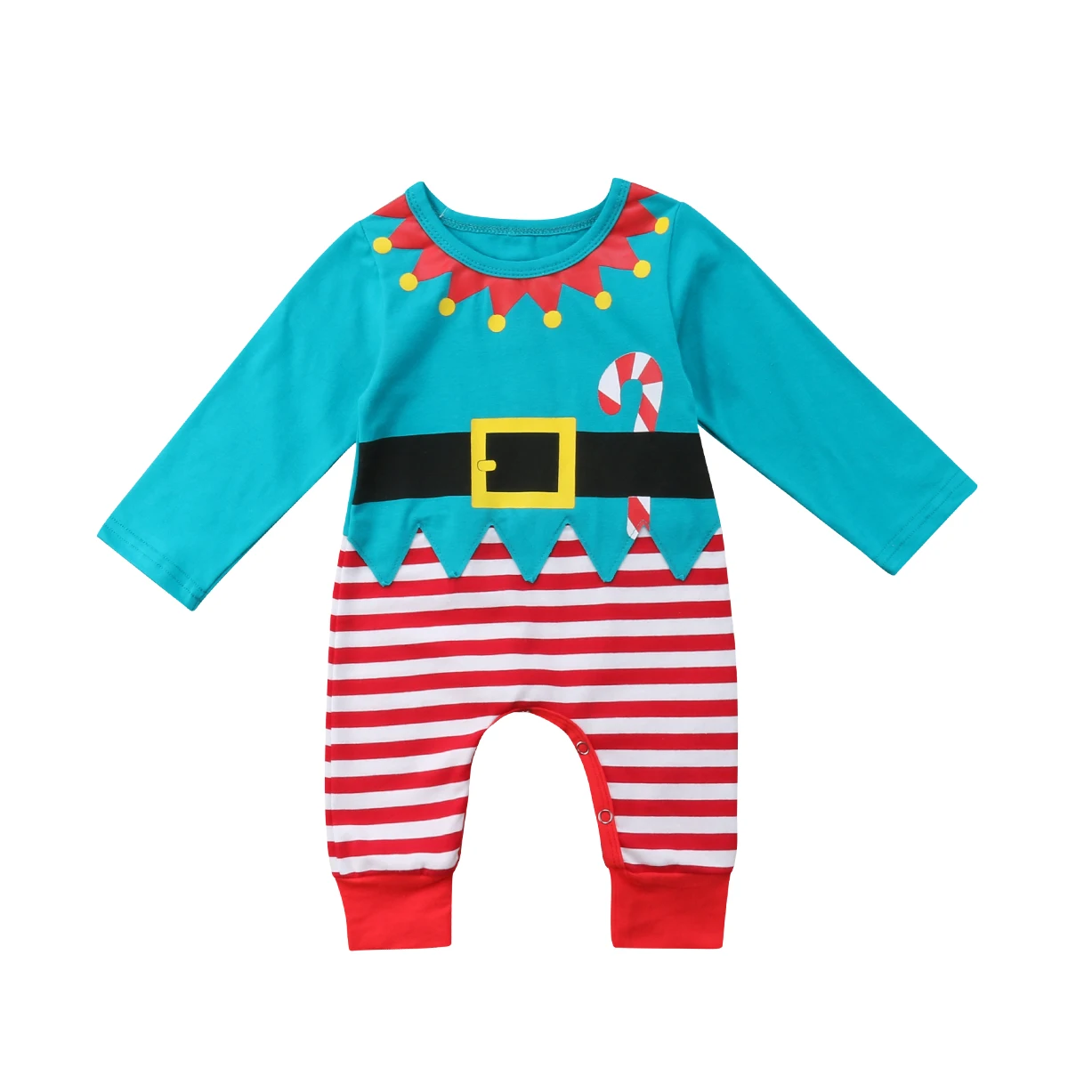FOCUSNORM Рождественский комбинезон для новорожденных девочек и мальчиков; одежда с длинными рукавами; комбинезон с принтом; одежда; костюм