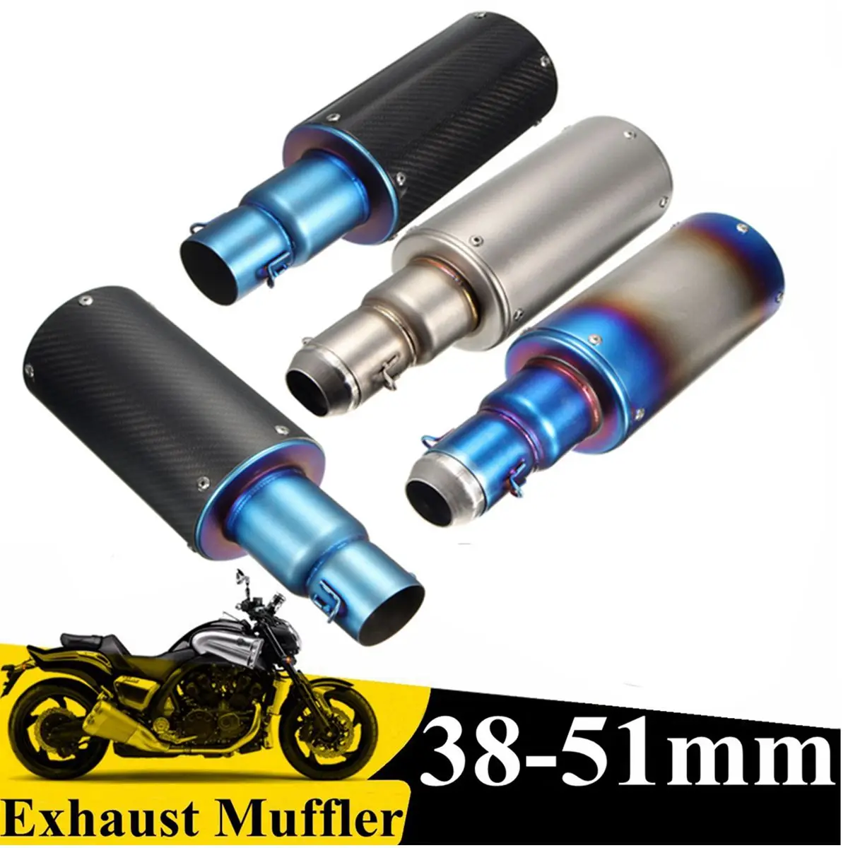 

Universal 38-51mm Dirt Bike Scooter Motorcycle Exhaust Modified Scooter Exhaust Muffler Pipe Total 370mm For Honda For Yamaha