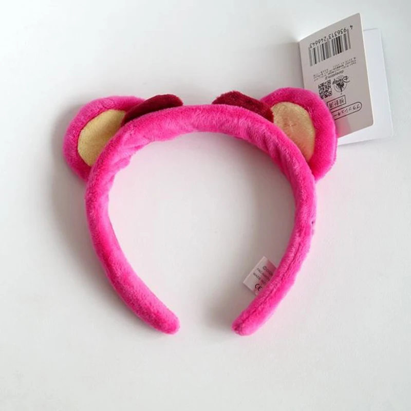 

1 Pc Cute Toy story Strawberry Bear Pink Plush Toy Soft Stuffed Animals Dolls Girls Hair Hoop Headband For Children Gifts