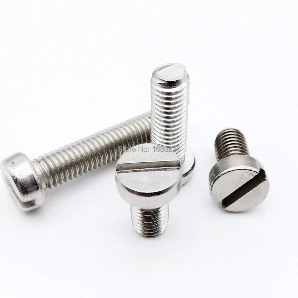 

10/50pcs High Quality M3 M4 M5 M6 M8 A2 304 stainless steel GB65 Slotted Cap Head Column Round Cheese Head Screw Bolt L=4-100mm