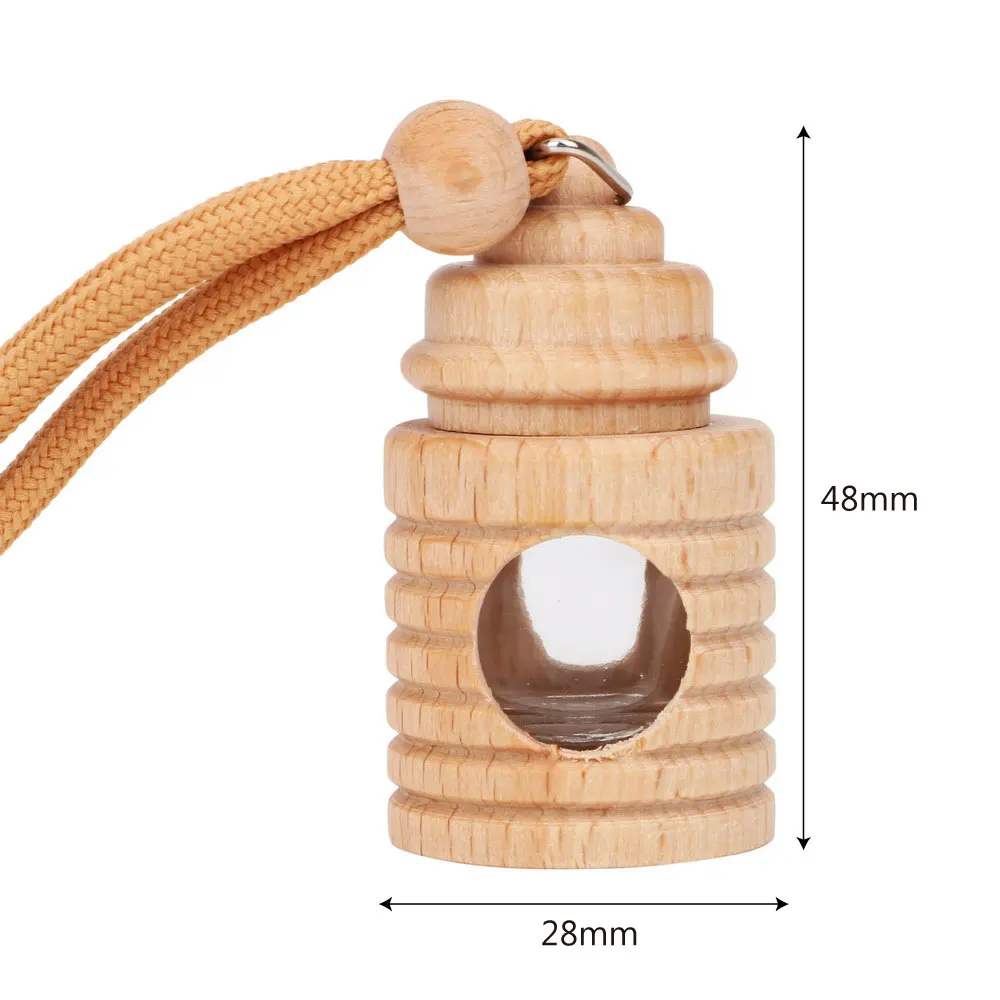 FORAUTO Автомобильная пустая бутылка для парфюма для эфирных масел деревянная подвесная пустая стеклянная бутылка парфюмерная подвеска автомобильный освежитель воздуха
