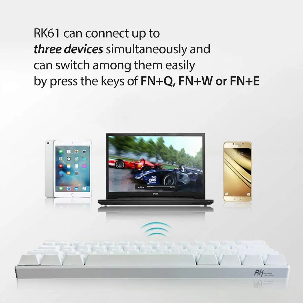 RK61 Проводная Беспроводная Механическая игровая клавиатура 61 Ключ Bluetooth 3 0